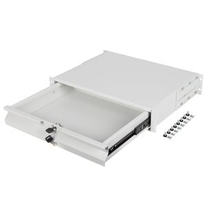 Cajón de 19" 2U 483x360mm carga máxima 90 kg color blanco Lanberg