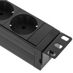Regleta de enchufes PVC para armario rack 19" 1U con 8 schuko e interruptor - RE13100 - 06
