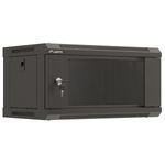 Armario rack mural 19'' 4U 540x350x281mm negro pared desmontado DIY Lanberg - WN11000 - 01