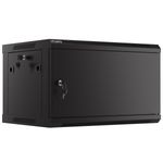 Armario Rack mural 19" 6U F450 600x450x379mm pared desmontado DIY negro Lanberg - WK31700 - 01