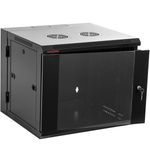 Armario rack mural 19'' pivotante 9U 600x550x500mm pared negro SOHORack GO montado - WK04300 - 01