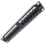 Patch panel 10" para armario rack 12-Port RJ45 Cat.5e UTP 1U - TR03200 - 01
