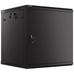 Armario Rack mural 19" 12U F600 600x600x645mm pared desmontado DIY negro Lanberg