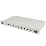 Patch panel blanco para rack 19" 1U 12 SC simplex o LC duplex - FQ10300 - 03
