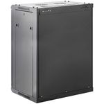 Armario rack mural 19'' 18U 600x450x900mm pared negro SOHORack GO montado - WK01600 - 03