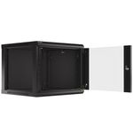 Armario Rack mural 19" 9U F600 600x600x512mm pared desmontado DIY negro Lanberg - WK36800 - 03