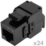 Patch panel de 24 RJ45 Cat.6a UTP 1U negro con peine - RC03400 - 05