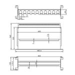 Adaptador de carril DIN de 3U con orificio para armario rack 19" - RZ07200 - 05