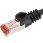 Cable extensor S/FTP Cat. 6 LSZH para fijación a panel macho a hembra negro de 1 m - RJ08700 - 06