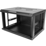 Armario rack mural 19" 6U 600x450x370 mm pared negro SOHORack rejilla - WY02200 - 05