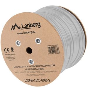 Bobina de cable de red ethernet Cat. 6a FTP de 305 m rígido de color gris fluke tested LCUF6L-11CU-0305-S