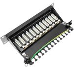 Patch panel 10" para armario rack 12 puertos RJ45 Cat.6A FTP 1U - TR03500 - 03