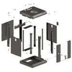 Armario Rack mural 10" 4U F300 300x300x281mm pared desmontado DIY negro Lanberg - TR19700 - 03