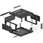 Armario Rack mural 19" 4U F600 600x600x277mm pared desmontado DIY negro Lanberg - WK36200 - 02