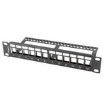 Patch panel configurable para keystone 10" de 12 RJ45 con peine FTP y UTP1U Lanberg PPKS-9112-B - RD13500 - 03