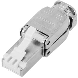 Conector FTP Cat.6A RJ45 macho crimpado sin herramientas