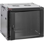 Armario rack mural 19'' 9U 600x600x500mm pared negro SOHORack GO montado - WK02300 - 01