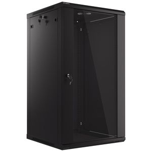 Armario Rack mural 19" 22U F600 600x600x1085mm pared desmontado DIY negro Lanberg