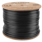 Bobina de cable de red ethernet Cat. 6 FTP de 305 m rígido de color negro para exterior fluke tested LCF6-30CU-0305-BK - LM19200 - 03
