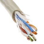Bobina de cable de red LAN UTP categoría cat.6 24AWG CCA rígido gris 100 m - LN05500 - 02