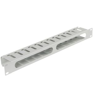 Panel guíacables blanco para armario rack 19" 1U para gestión de cables 70mm