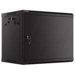 Armario Rack mural 19" 9U F450 600x450x512mm pared desmontado DIY negro Lanberg - WK32100 - 01