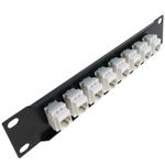 Patch panel 10" para armario rack 8-port RJ45 Cat.5e UTP 1U Keystone - TR03700 - 02