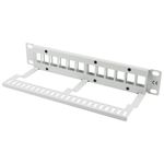 Patch panel configurable para keystone 10" blanco de 12 RJ45 con peine FTP y UTP1U Lanberg PPKS-9112-S - RD13600 - 03