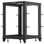 Armario Rack abierto fondo ajustable 19" 15U F600 600x600x1100mm desmontado DIY negro Lanberg - WL58500 - 07