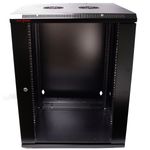 Armario rack mural 19" pivotante 18U 600x550x900mm pared negro SOHORack GO montado - WK04600 - 02