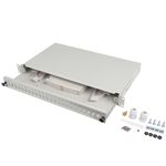 Patch panel blanco para rack 19" 1U 24 SC simplex o LC duplex - FQ10600 - 01