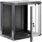 Armario rack mural 19" 12U 600x450x640mm pared negro SOHORack GO montado - WK01400 - 02