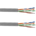Bobina de cable de red ethernet Cat. 6a FTP CCA de 305 m rígido de color gris - LN07400 - 08