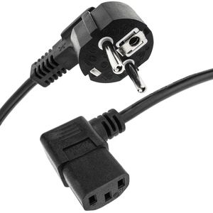 Cable de alimentación eléctrico IEC-60320 C13 acodado a schuko macho de 5 m