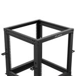 Armario Rack abierto fondo ajustable 19" 12U 600x600x1100mm desmontado DIY negro Lanberg - WL58400 - 06