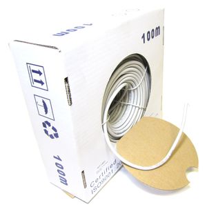 Bobina de cable de red ethernet Cat. 6 FTP de 100 m rígido de color gris