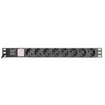 Regleta de enchufes rack 19" de 8 schuko negros con interruptor de 3 metros - RE01100 - 03