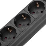 Regleta de enchufes para armario rack 19" 1U con 7 schuko e interruptor y cable 2 metros C14 - RE00600 - 03
