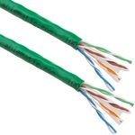 Bobina de cable de red ethernet Cat. 6 UTP CCA de 100 m rígido de color verde - LQ02300 - 01