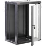 Armario rack mural 19'' 18U 600x450x900mm pared negro SOHORack GO montado - WK01600 - 02
