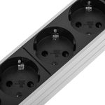Regleta de enchufes para armario rack 19" 1U con 8 schuko aluminio - RE09100 - 04