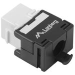 Conector hembra RJ-45 Cat6 de Lanberg KSU6-2000 en color negro y blanco, 22/26 con pines planos - RH11000 - 02