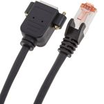 Cable extensor S/FTP Cat. 6 LSZH para fijación a panel macho a hembra negro de 1 m - RJ08700 - 04
