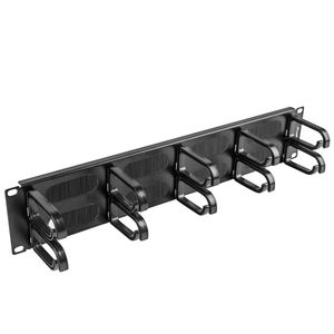 Panel pasacables para armario rack 19" de 10 de anillas 2U Lanberg AK-1204-B