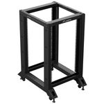 Armario Rack abierto fondo ajustable 19" 18U F600 800x600x1051mm desmontado DIY negro Lanberg - WL58600 - 03