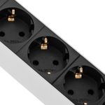 Regleta de enchufes de aluminio para armario rack 19" 1U con 8 Schuko y conector C14 - RE09600 - 03