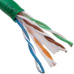Bobina de cable de red ethernet Cat. 6 UTP CCA de 100 m rígido de color verde - LQ02300 - 05