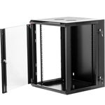 Armario rack mural 19'' pivotante 15U 600x550x770mm pared negro SOHORack GO montado - WK04500 - 05