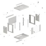 Armario rack mural 19'' 9U 540x350x500mm blanco pared desmontado DIY Lanberg - WN11500 - 03