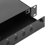 Patch Panel de fibra Óptica 1U negro de 12 SC Simplex o 12 LC duplex - FQ00100 - 04
